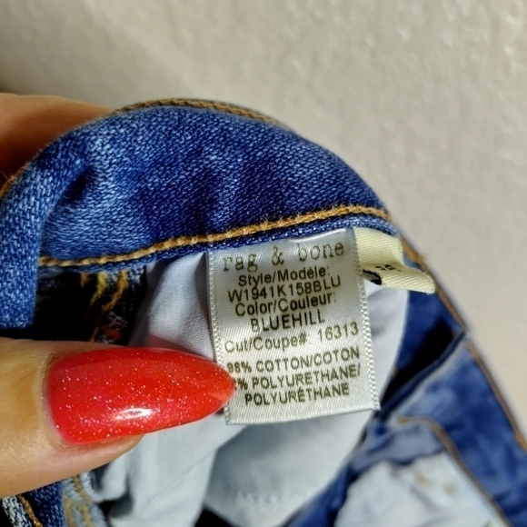 Rag & Bone High Rise Exposed Button Fly Raw Hem Denim Shorts Size 28 - Picture 6 of 7